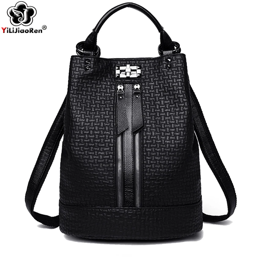 Top Trends: Fashion Anti Theft Backpack For Ladies Soft Leather Backpack Women Shoulder Bag Large School Bags For Teenage Girls Mochila Shoppable Styles