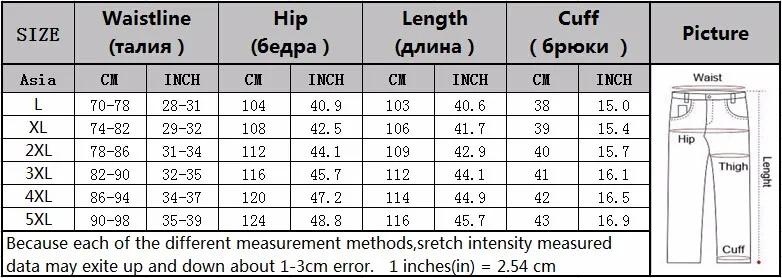 meeste matkapükste suuruste tabel mõõtudega