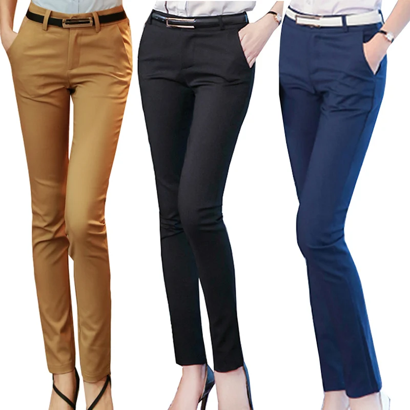 Top Trends: Women Pencil Pants Autumn High Waist Ladies Office Trousers Casual Female Slim Bodycon Pants Elastic Pantalones Mujer Shoppable Styles