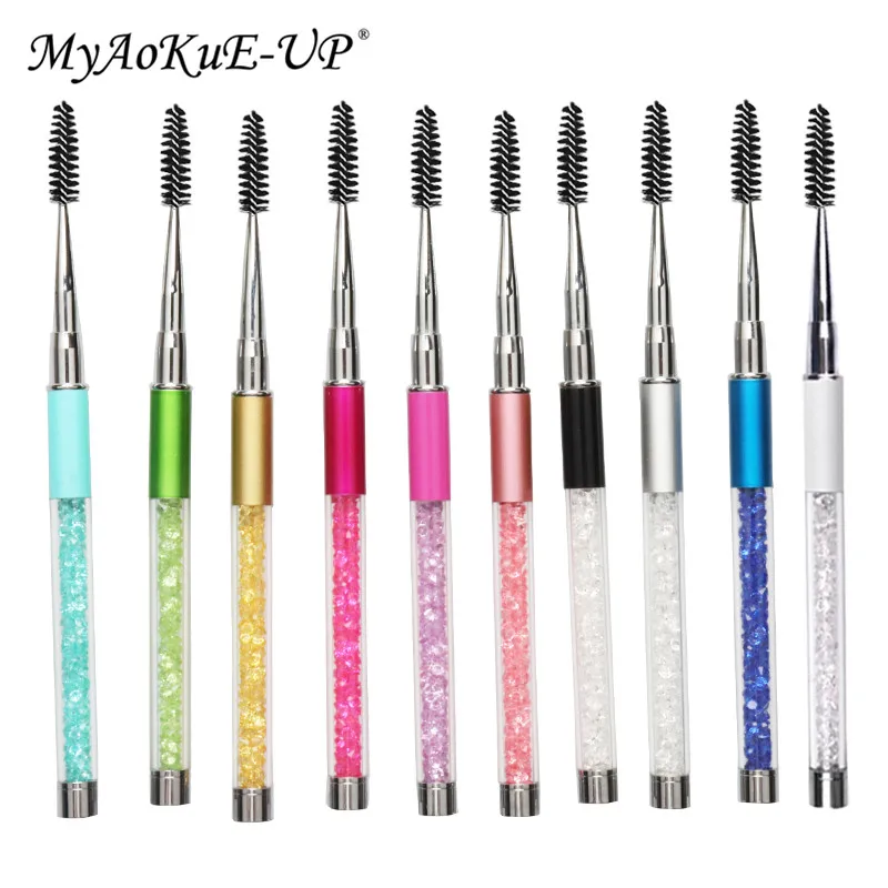 Top Trends: Rhinestone Lash Brush Reusable Eyelash Brushes Mascara Wand Applicator Eyelash Extension Makeup Tool Shoppable Styles