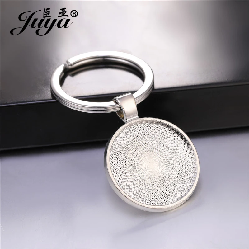 Top Trends: 5 / 10pcs 25mm Cabochon Blank Keychain Pendant Base Handmade Key Chain Keyring Fit 25mm Glass DIY Jewelry Making Accessories Shoppable Styles