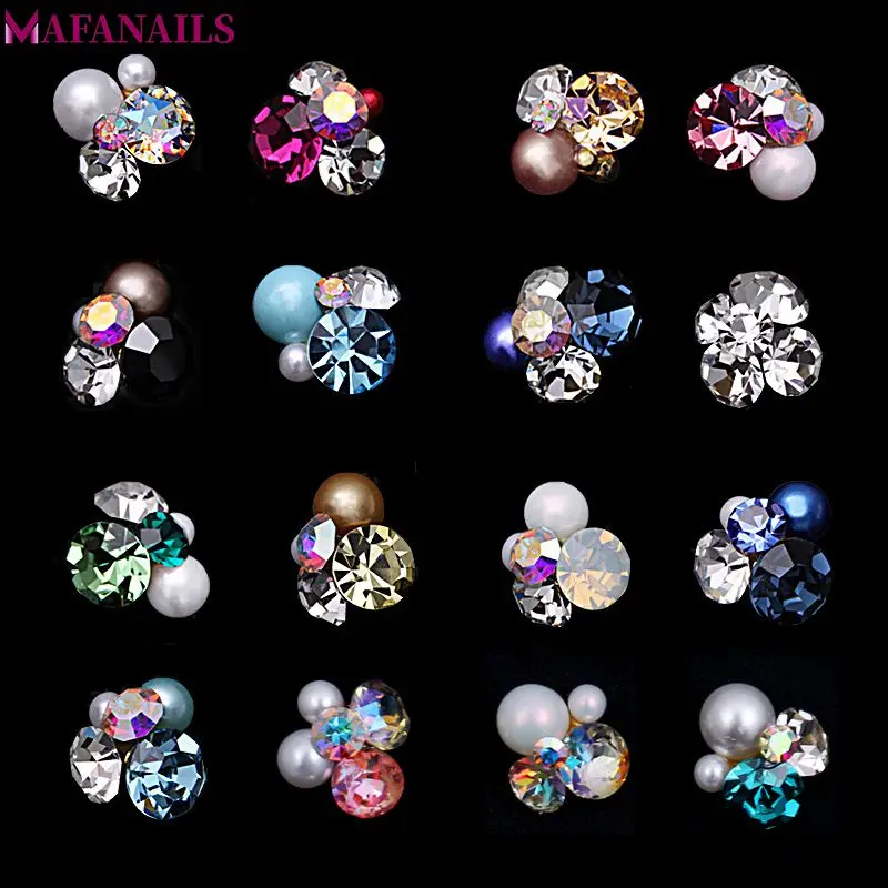 Top Trends: 10pcs / Pack Fancy Metal Jewelry Charms 3D Multi-color Flower Cluster Charms Rhinestone DIY Nail Art & Phone Decoration JE206-221 Shoppable Styles