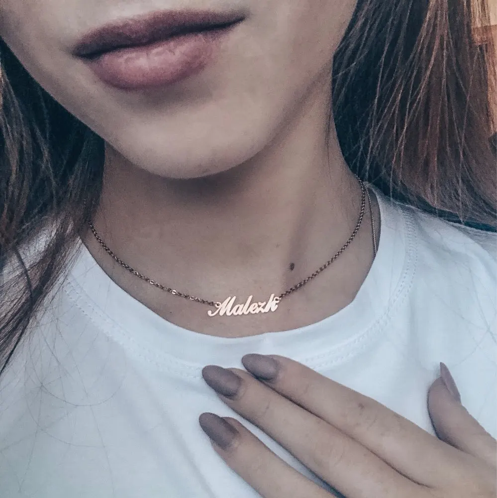 Top Trends: Customized Name Necklace Crown Heart Old English Personalized Stainless Steel Letter Choker Pendants Necklaces Nameplate Gifts Shoppable Styles