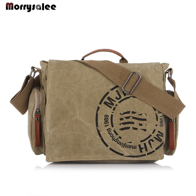 Top Trends: Men Handbag Cotton Canvas Bag Fashion Shoulder Bags Messenger Bag Version Of Casual Flap Cell Phone Pocket, interior Slot Pocket Shoppable Styles