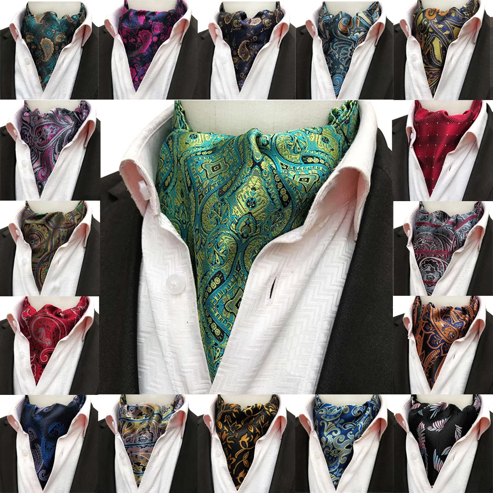 Top Trends: Men Business Cravat Ascot Scarves Colorful Paisley Flower Wedding Party Ties BWTHZ0339 Shoppable Styles