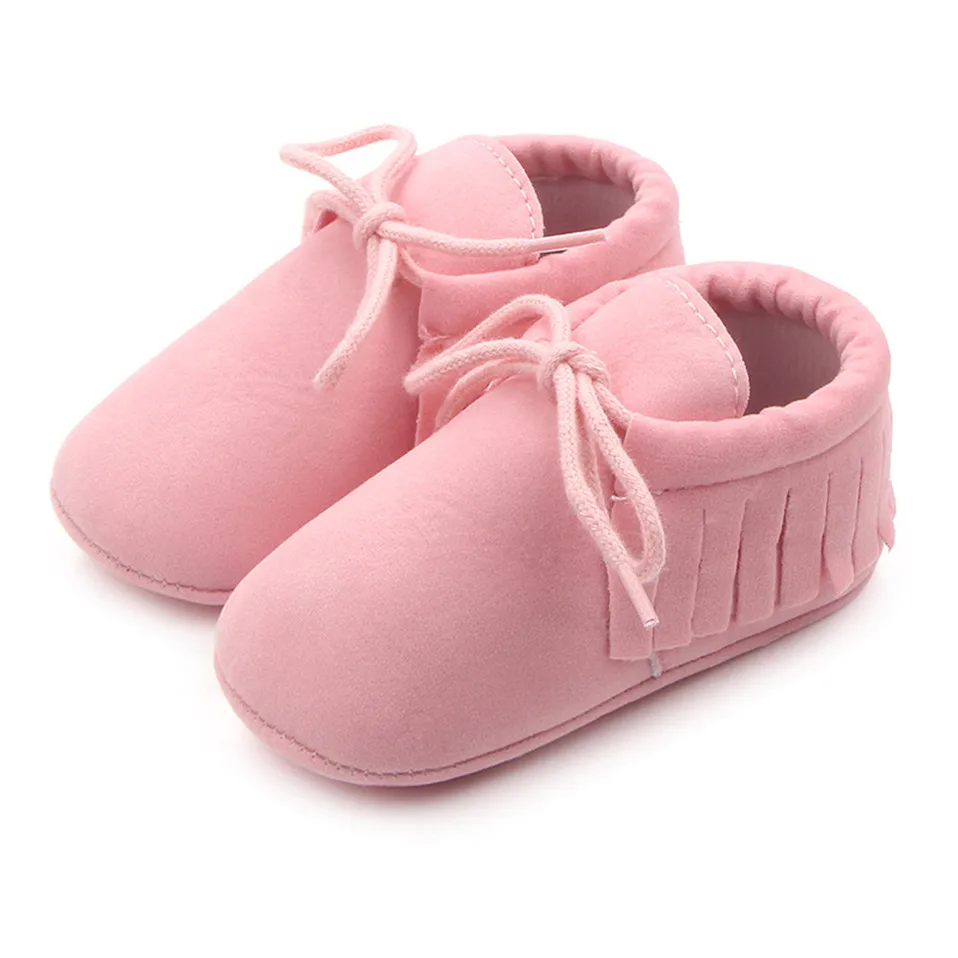 Top Trends: 9 Color New Suede PU Leather Baby Shoes Baby Girls Boys Tassel Shoes For Newborn Baby Lace-up Indoor Casual Sneaker For 0-18M Shoppable Styles - Image 2