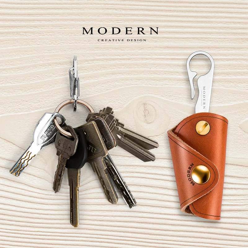 Top Trends: Modern - Brand 100% Genuine Leather Key Organizer DIY Keychain EDC Mini Pocket Car Keyholder Shoppable Styles - Image 2