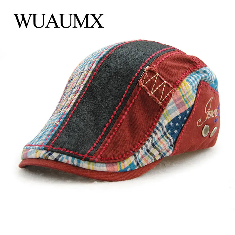 Top Trends: Wuaumx Unisex Beret Hats For Men Women Cotton Leisure Visor Spring Summer Sun Hat Flat Berets Cap Casquette Gorras Planas Shoppable Styles