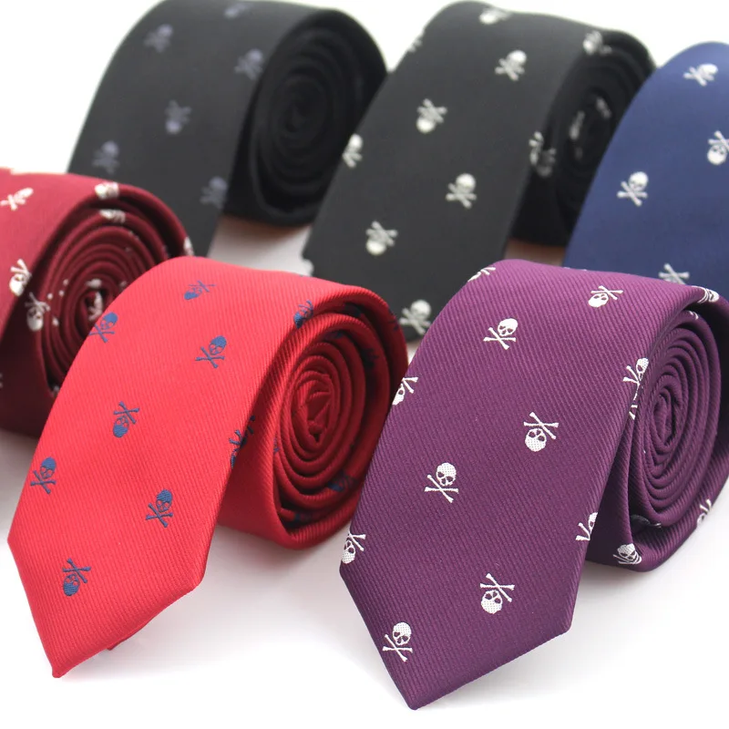 Top Trends: New Casual Slim Skull Ties For Men Classic Polyester Neckties Fashion Man Tie For Wedding Party Male Tie Neckwear Shoppable Styles