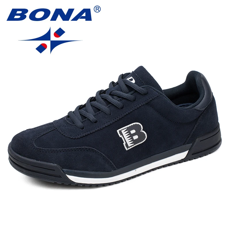 Top Trends: BONA New Classics Style Men Casual Shoes Lace Up Suede Leather Men Shoes Comfortable Men Flats Shoes Soft Light Shoppable Styles