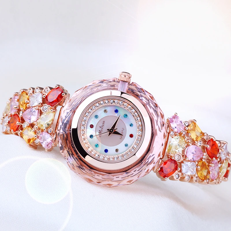 Top Trends: New Melissa Lady Women's Watch Japan Quartz Top Fashion Dress Bracelet Rhinestone Shell Luxury Crystal Girl Birthday Gift Shoppable Styles