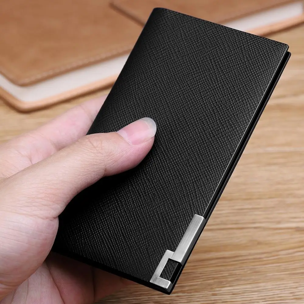 Top Trends: WILLIAMPOLO 2019 Genuine Leather Men Wallet Ultrathin Wallets Card Holder Card Slots Bifold Slim Wallets Clutch Driving License Shoppable Styles