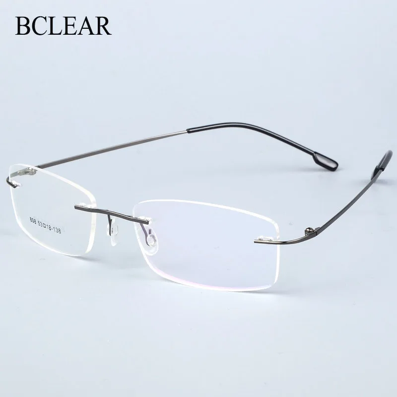 Top Trends: BCLEAR Titanium Alloy Rimless Glasses Frame Men Ultralight Prescription Myopia Optical Eyeglasses Male Frameless Eyewear 6 Color Shoppable Styles