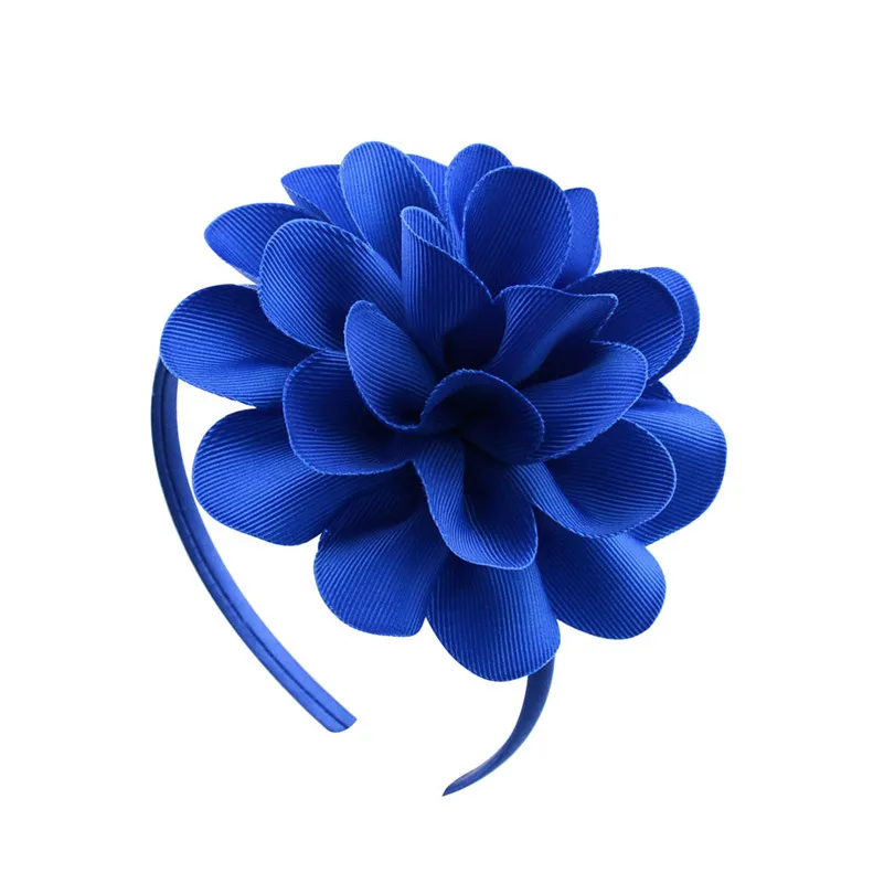 Top Trends: 4.5 Inch Women Solid Color Large Flower Hairbands Headband Hair Bow Grosgrain Ribbon Handmade Headwear Girls Hair Accessories Shoppable Styles