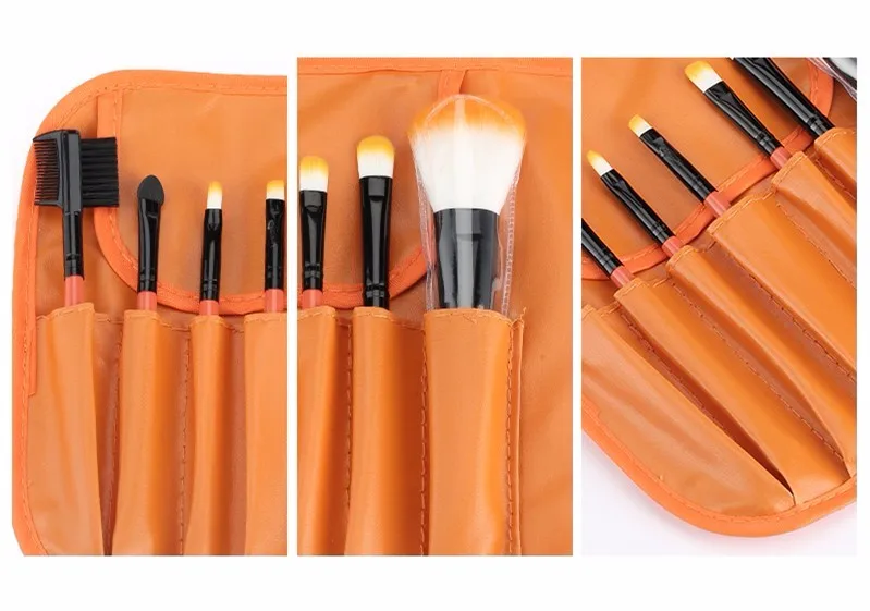 seitse meigipintslit oranžis kotis