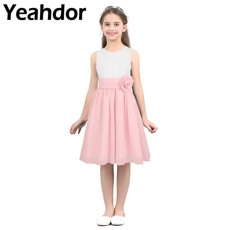 Top Trends: Pleated Flower Girl Wedding Dress Girls Princess Party Dress For Girls Evening Bridesmaid Dress Childrens Costume Kids Vestidos Shoppable Styles