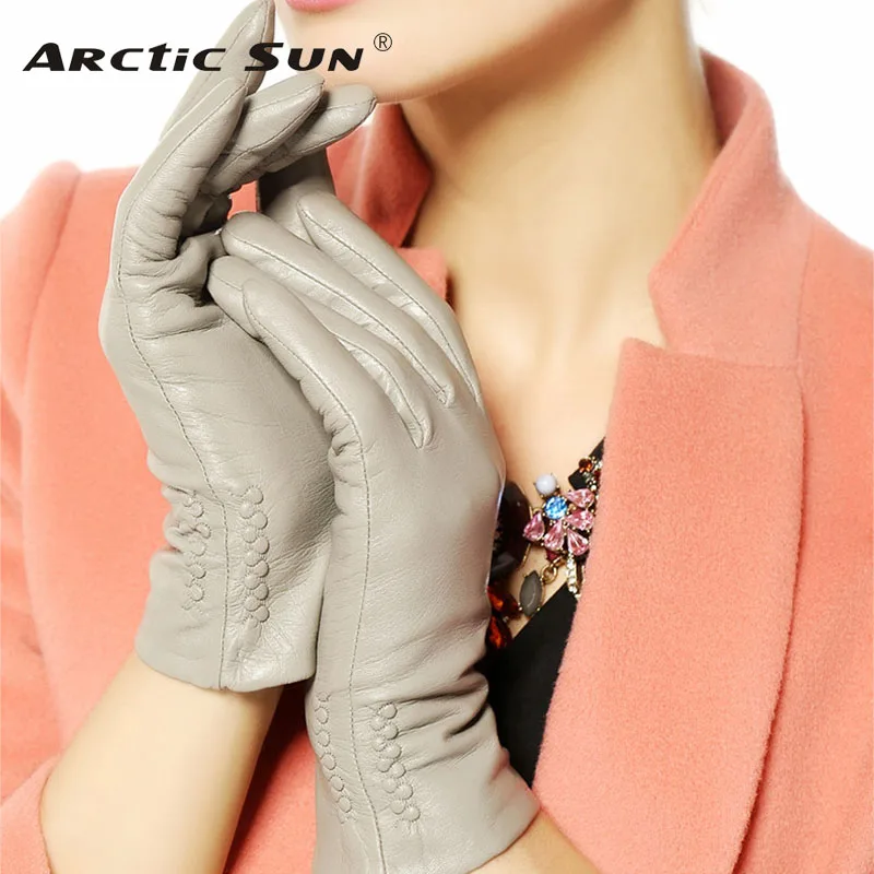 Top Trends: Women Gloves Thermal Soft Lined Winter Genuine Leather Glove Wrist Solid Fashion Dressing Lambskin L013NC Shoppable Styles