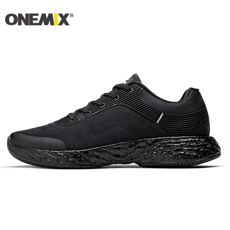 Top Trends: ONEMIX Black Men's Top Outdoor Sports Shoes Soft Lightweight Men Sneakers Trainers Prevent Sideslip Nice Running Shoes Shoppable Styles