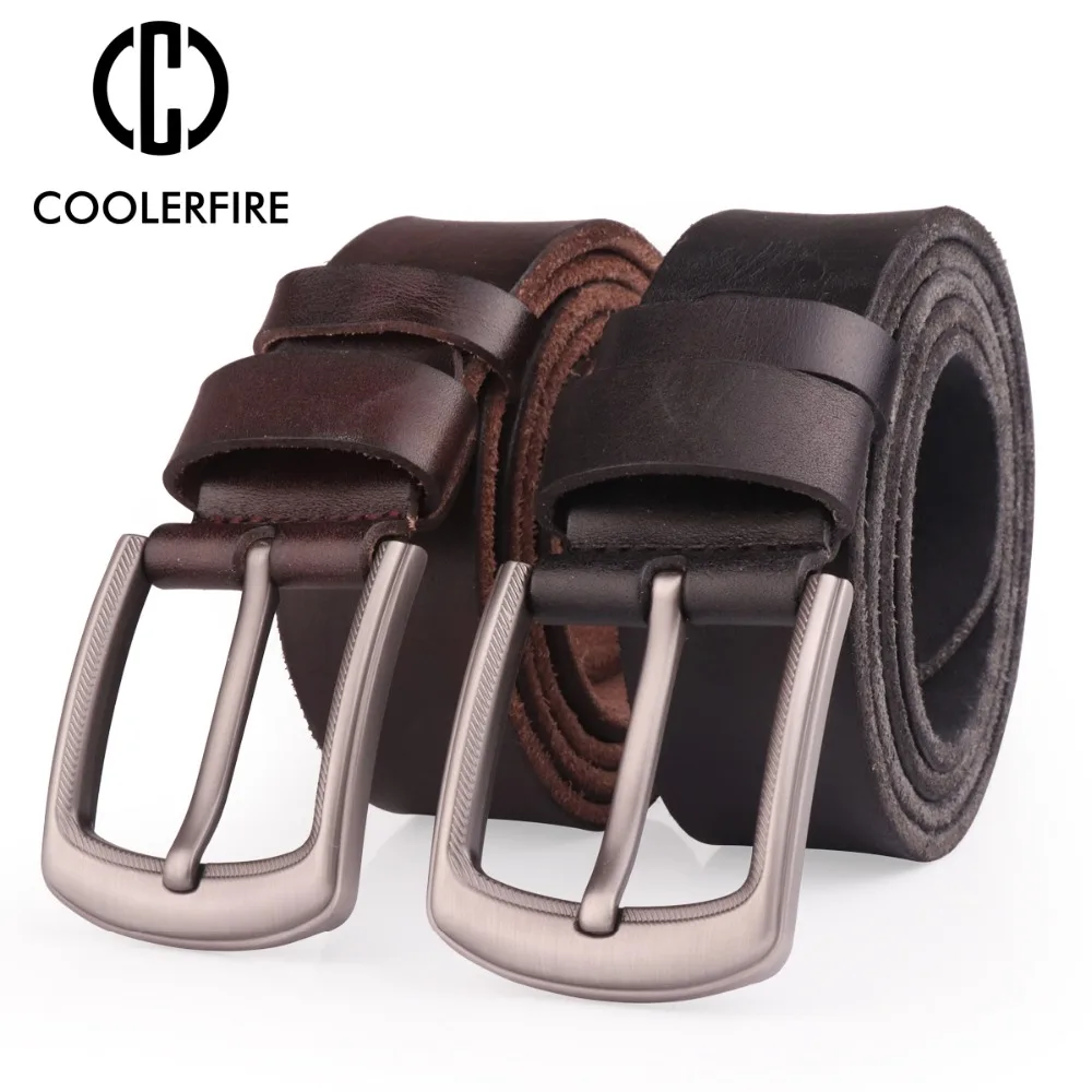 Top Trends: Men Top Full Grain 100% Cowhide Genuine Leather Belt With High Quality Zinc Alloy Buckle Bekts For Men TN001 Shoppable Styles - Image 2