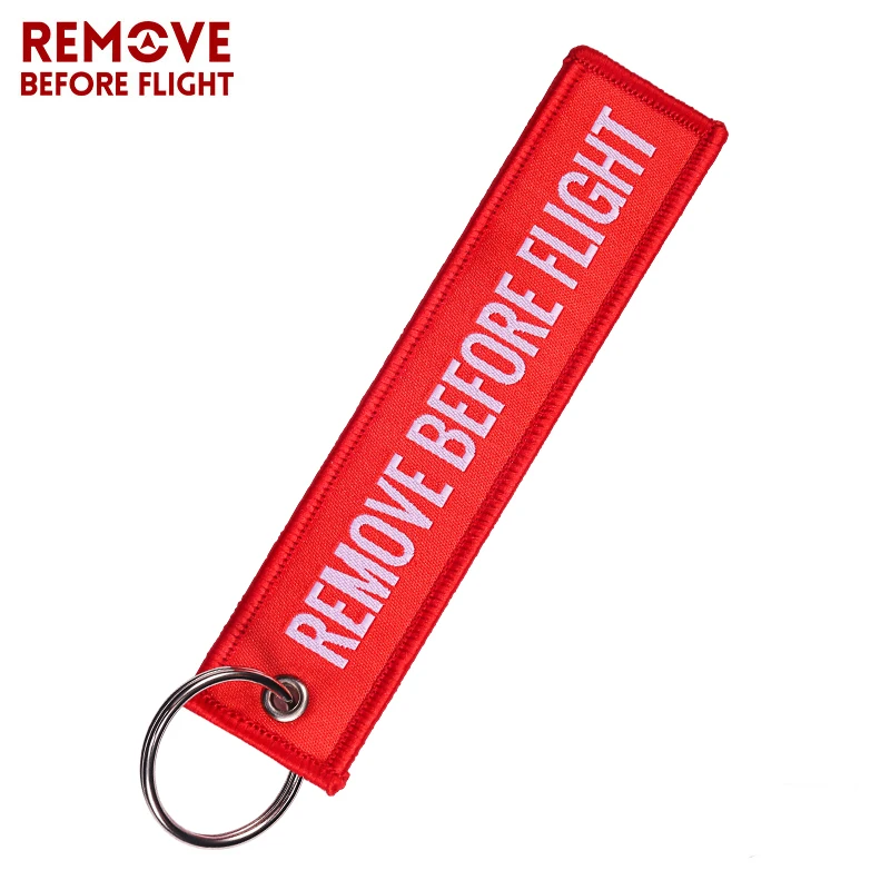 Top Trends: Remove Before Flight Woven Key Ring Special Luggage Tag Label Red Chain Keychain For Aviation Gifts OEM Keychain Fashion Jewelry Shoppable Styles