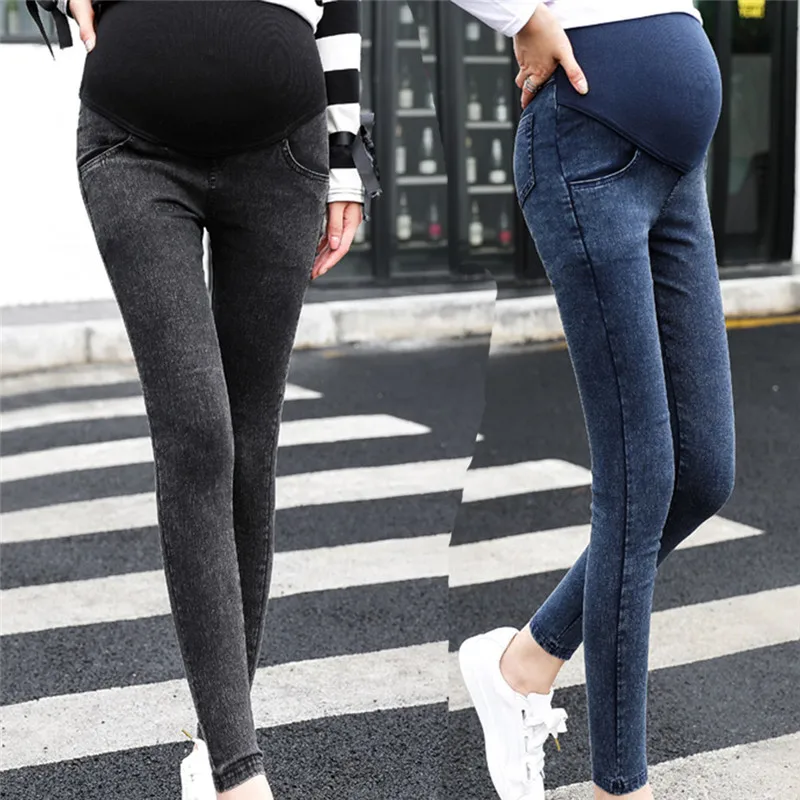 Top Trends: Maternity Pregnancy Skinny Trousers Jeans Pants Elastic Pregnant Women&#039;s Feet Stomach Lift Pants Stretch Denim Pants Shoppable Styles