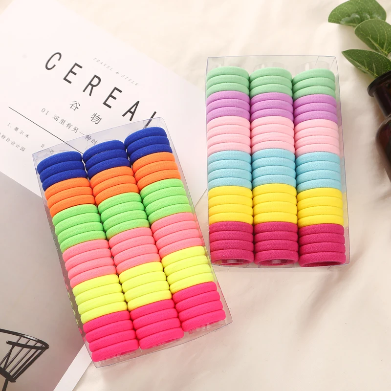 Top Trends: 3cm 66pcs / Box 50pcs / Bag Headwear Hair Accessories Rubber Rope Elastic Hair Bands For Girls Kids Children Baby Charms Tie Gum Shoppable Styles