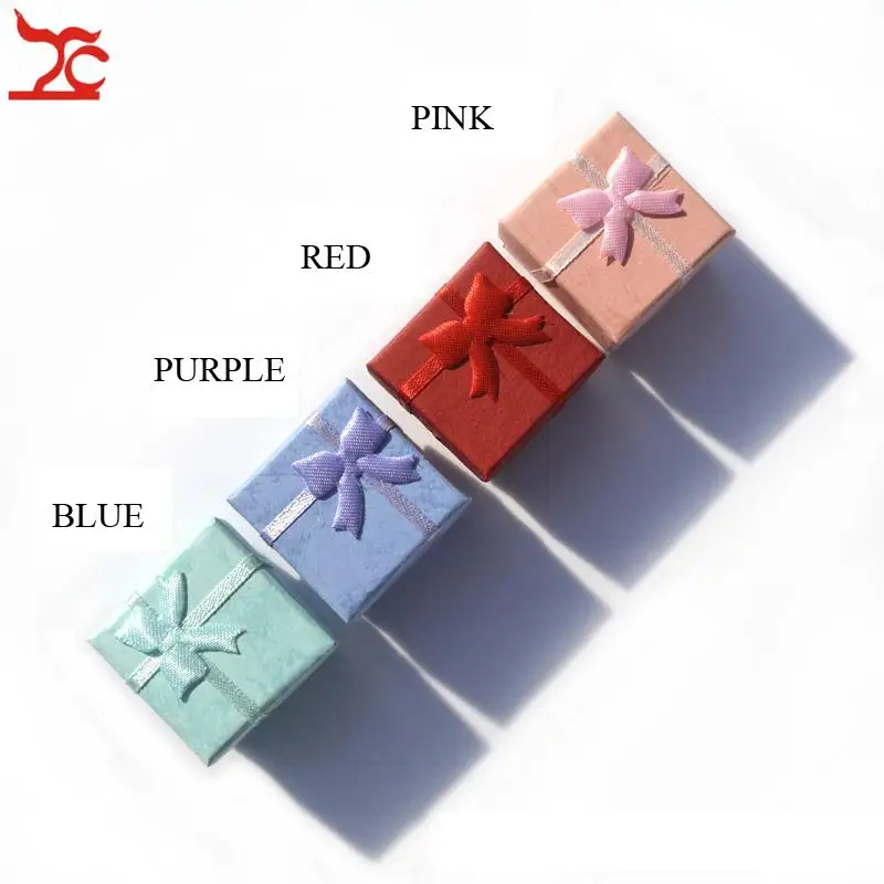 Top Trends: Wholesale 48pcs / lot Fashion Jewelry Box, Multi Colors Rings Box, Jewelry Gift Packaging Earrings Holder Case 4*4*3CM Shoppable Styles