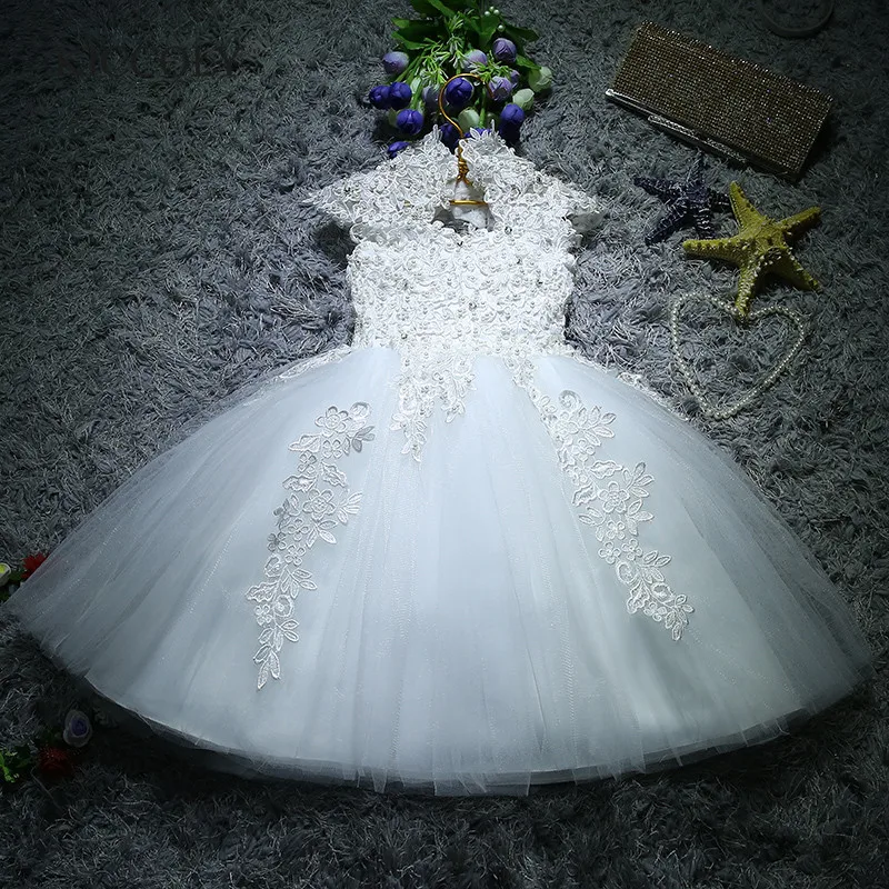 Top Trends: Newborn Baby Girls Baptism Christmas Dresses White Sequin Beads Lace 1 Year Birthday Dress Infant Princess Christening Dress Shoppable Styles