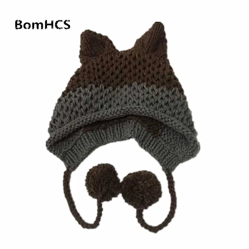 Top Trends: BomHCS Cute Fox Ears Beanie Winter Warm 100% Handmade Knit Hat Shoppable Styles - Image 2