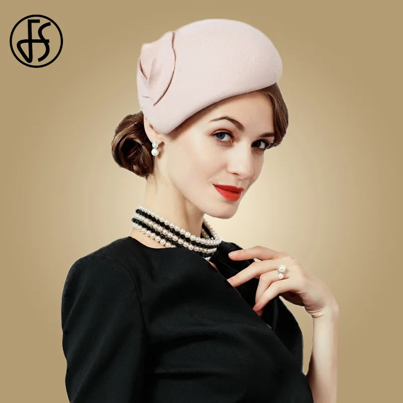 Top Trends: FS White Wool Fascinator Hat For Women Felt Pink Pillbox Hats Black Ladies Vintage Fashion Wedding Derby Fedora Chapeau Femme Shoppable Styles