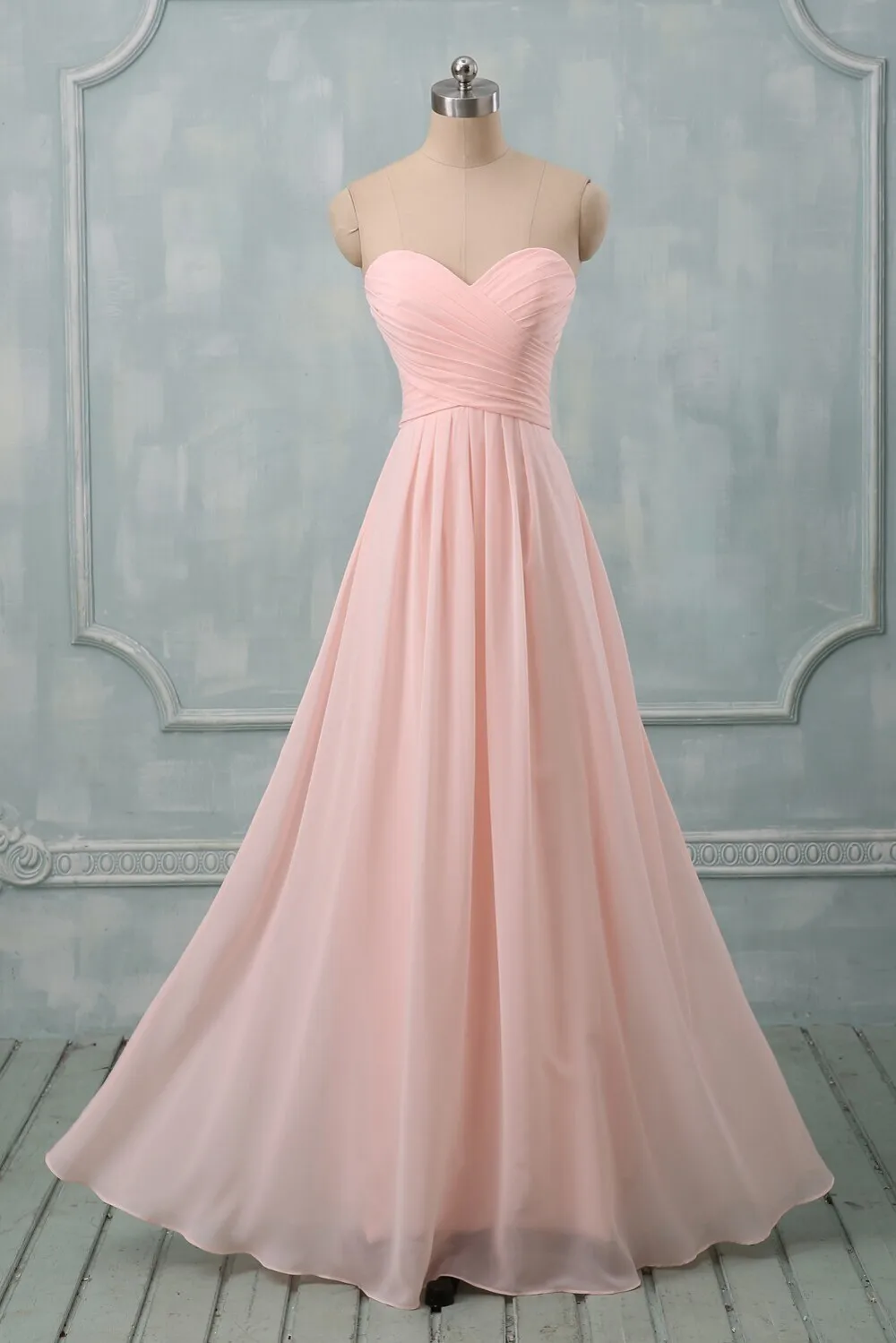 Top Trends: Free Shipping Pastel Colors Bridesmaid Dresses To Wedding Party Long A-Line Sweetheart Chiffon Formal Dress Vestidos Shoppable Styles