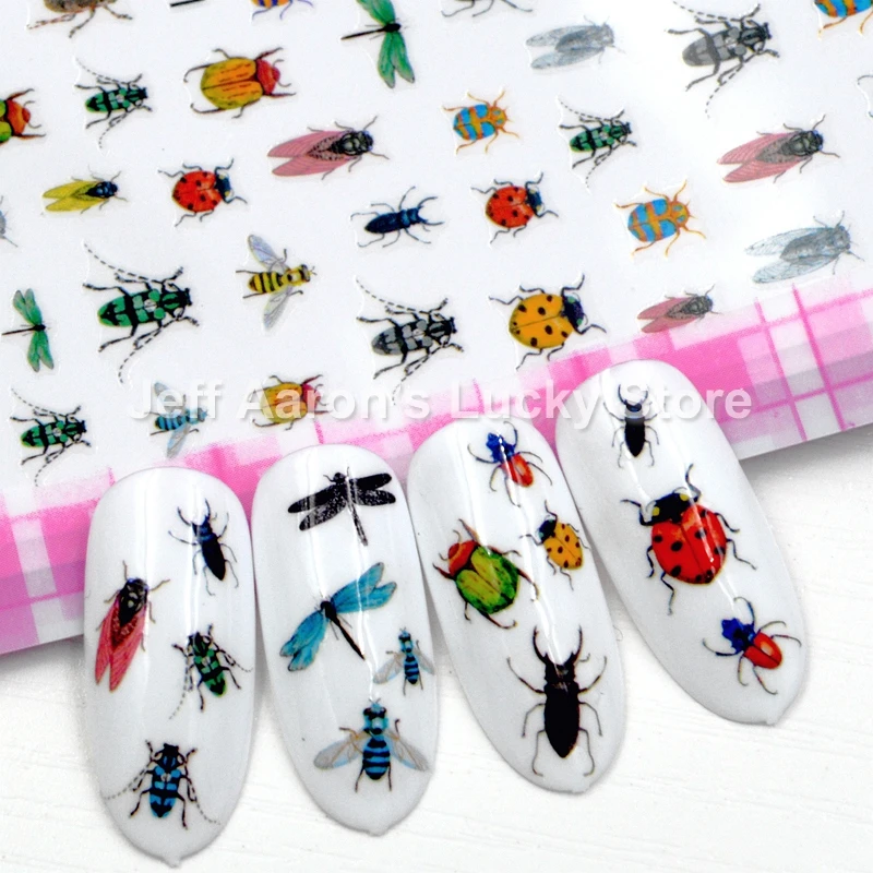 Top Trends: Self-adhesive Insect Nail Sticker Decals For Nail Art Tips Decorations Manicure Fake Nails Supplies Butterfly Dragonfly Bee Shoppable Styles