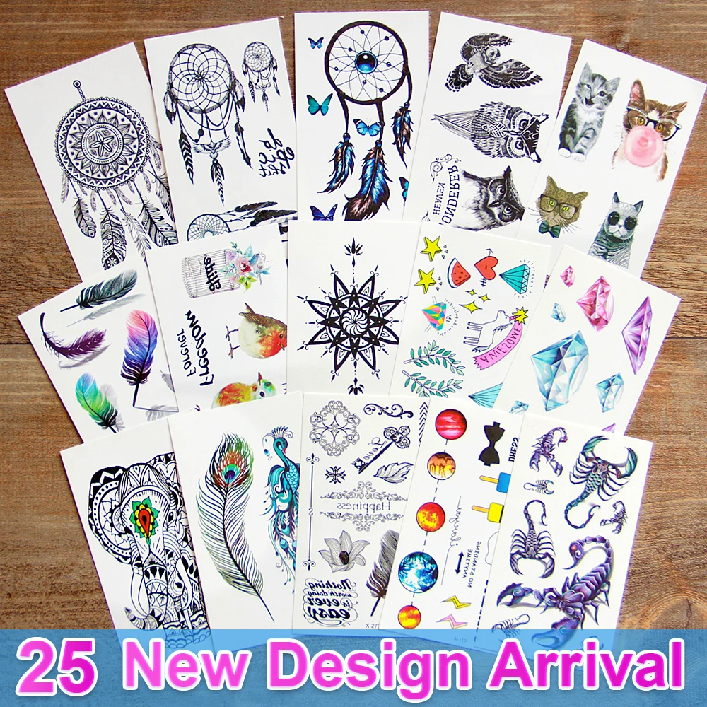 Top Trends: 3D Waterproof Temporary Tattoo Stickers Dream Catcher Diamond Feather Flash Tattoo Body Art For Women Transferable Fake Tattoos Shoppable Styles