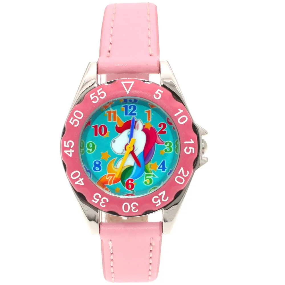 Top Trends: Cute Unicorn Girls Watch For Kids Girls Boy Leather Wristwatch Casual Watches Fashion Children Learn Time Watch Kids Watch Shoppable Styles