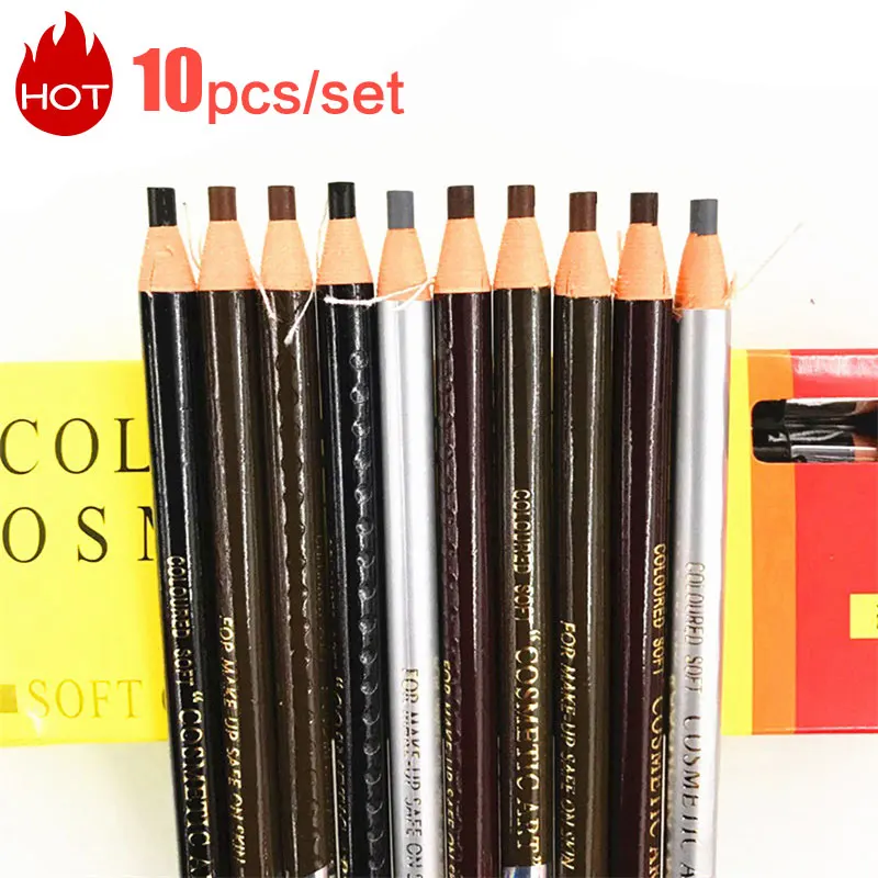 Top Trends: 10pcs / set Eyebrow Pencil Cosmetics For Makeup Tint Waterproof Microblading Cheap Pen Brown Available Natural Beauty Wholesale Shoppable Styles