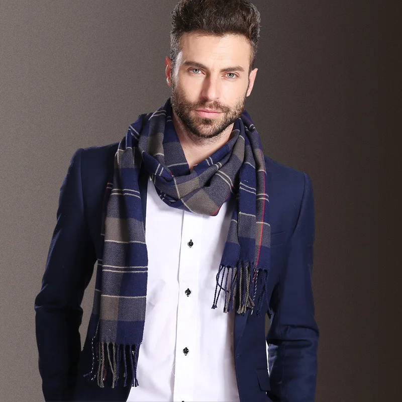 Top Trends: New Europe Fashion Shawl Scarves Men Winter Warm Tartan Scarf Business Sjaal Plaid Cotton Wraps Bufanda Foulard Szaliki I Chusty Shoppable Styles