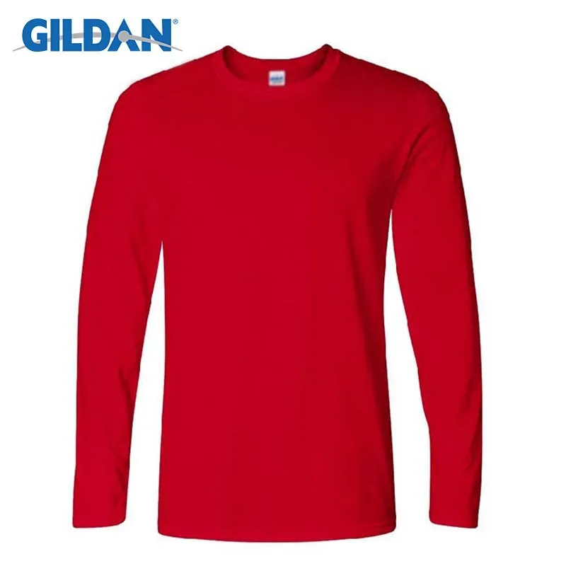 Top Trends: Gildan Brand Men's Long Sleeve T-shirts Spring Autumn Casual O Neck T Shirt Cotton New Fashion Fitness Tops&Tees Homme Camisetas Shoppable Styles