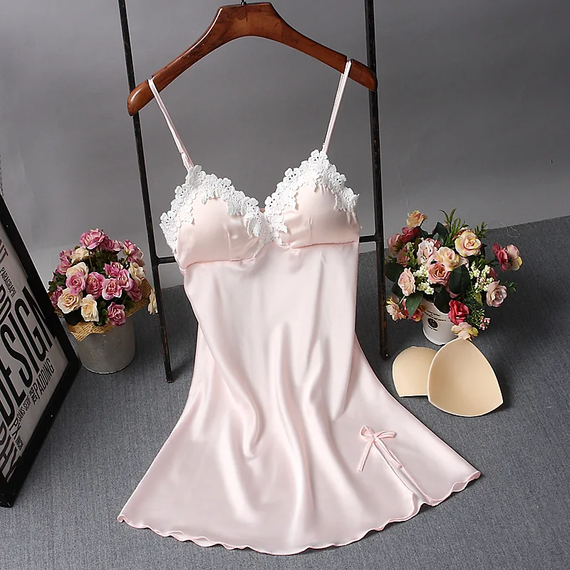 Top Trends: Brand New Chinese Women Robe Satin Nightgown Sexy Nightshirt Sleepwear Lace Bath Gown Summer Casual Home Night Dress Nighty Shoppable Styles