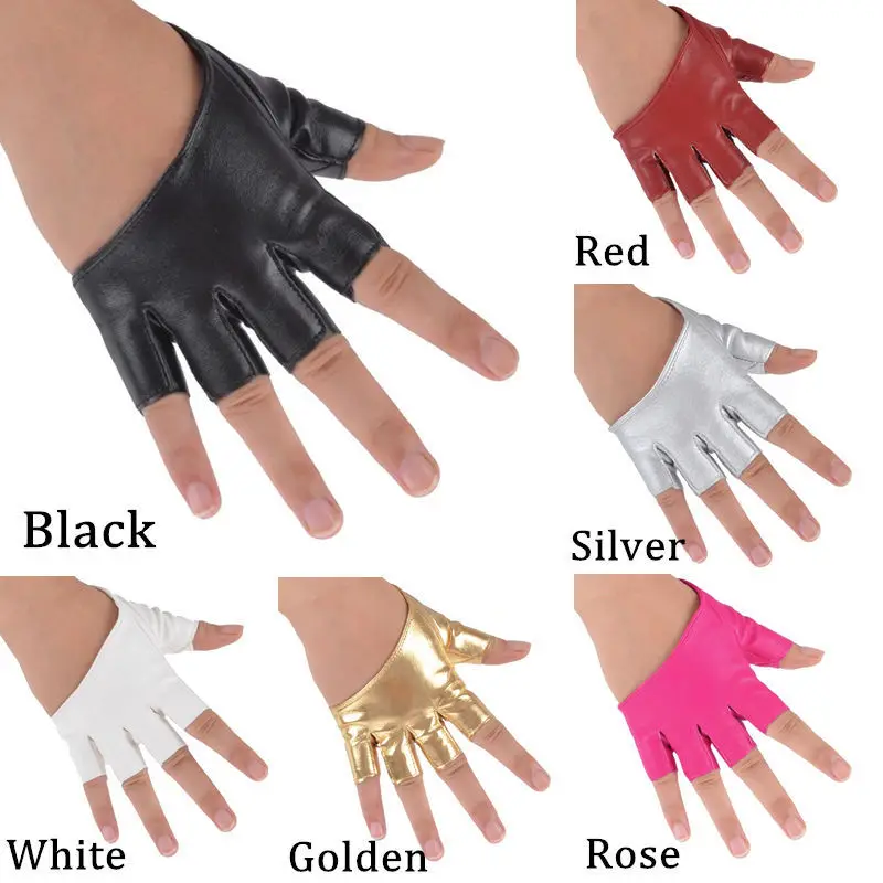 Top Trends: Fashion Half Finger Fingerless PU Leather Gloves Ladys Driving Show Pole Dance Mittens For Women Men перчатки Shoppable Styles