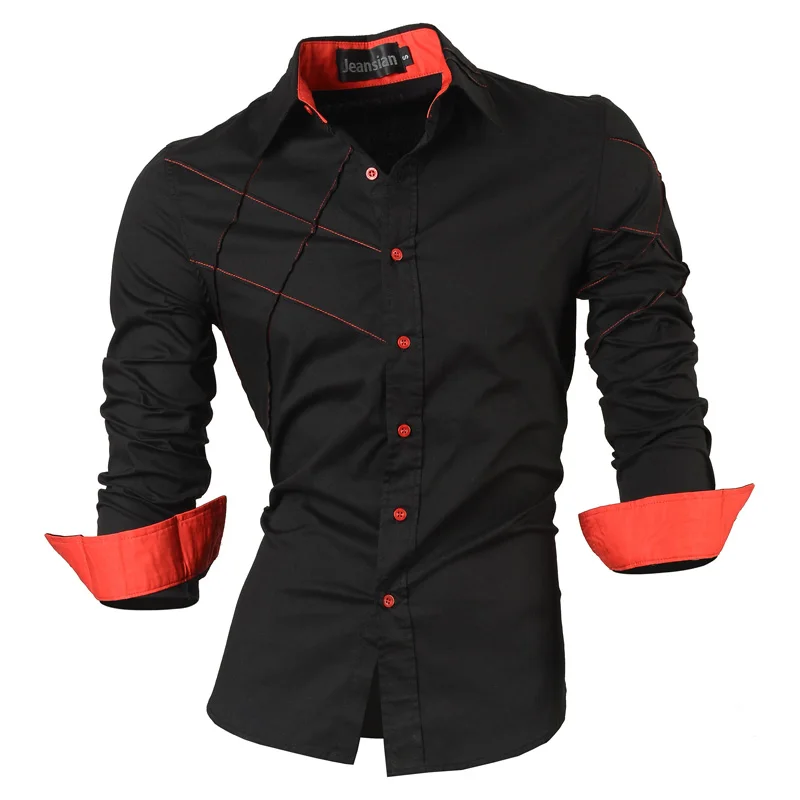 Top Trends: Jeansian Casual Shirts Dress Male Mens Clothing Long Sleeve Social Brand Boutique Cotton Western Button K028 Shoppable Styles