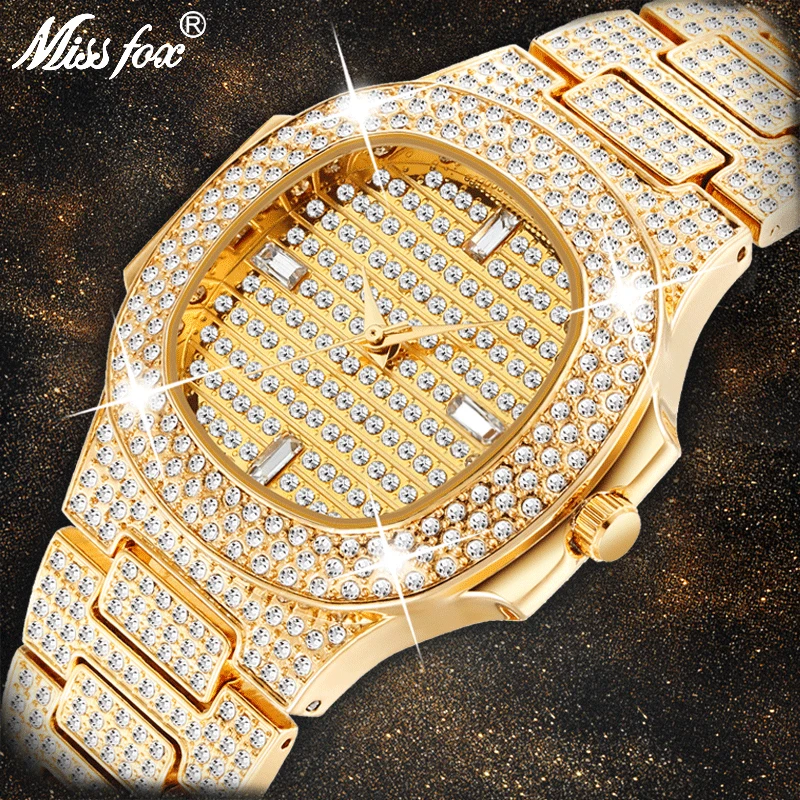 Top Trends: MISSFOX Brand Watch Quartz Ladies Gold Fashion Wrist Watches Diamond Stainless Steel Women Wristwatch Girls Female Clock Hours Shoppable Styles