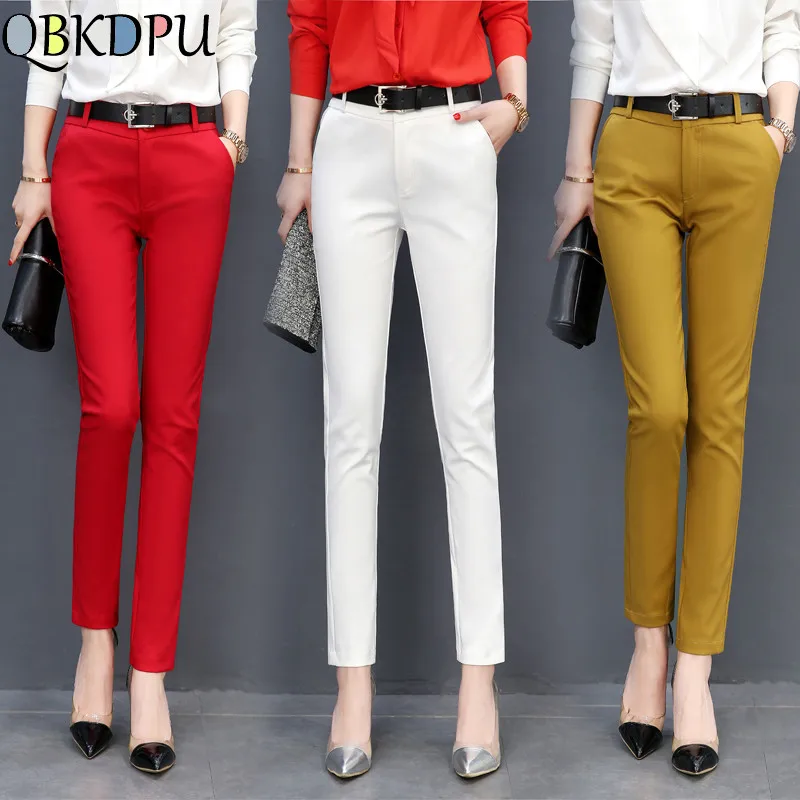 Top Trends: Office Suit Pencil Pants Women Oversize 4xl Classic Pantalones High Waist Slim Stretch Cotton Trousers Ankle Elegant Spodnie New Shoppable Styles