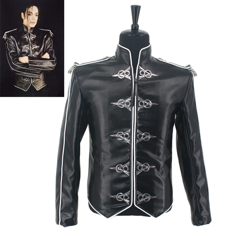 Top Trends: HOT MJ MICHAEL JACKSON MEN&#039;S JACKET V8 RETRO ENGLAND BLACK LEATHER JACKET Shoppable Styles