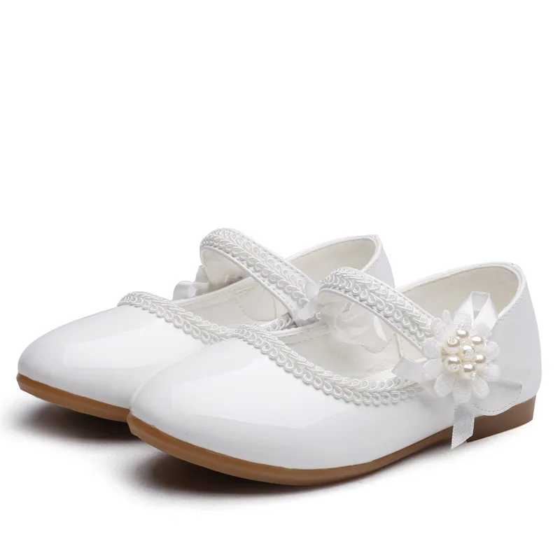 Top Trends: 1 2 3 4 5 6 7T New Baby Girls Leather Shoes Flower Kids Shoes Princess Cocktail Party Shoes For Baby Girls Wedding Dress Shoes Shoppable Styles