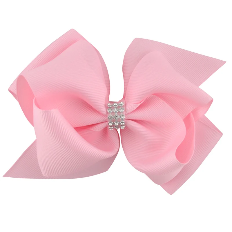 Top Trends: 20 Color 6 Inch Girls Luxury Rhinestone Bowknot Hair Clips Children Grosgrain Ribbon Hair Bow Hairpins Headwear Hair Accessories Shoppable Styles