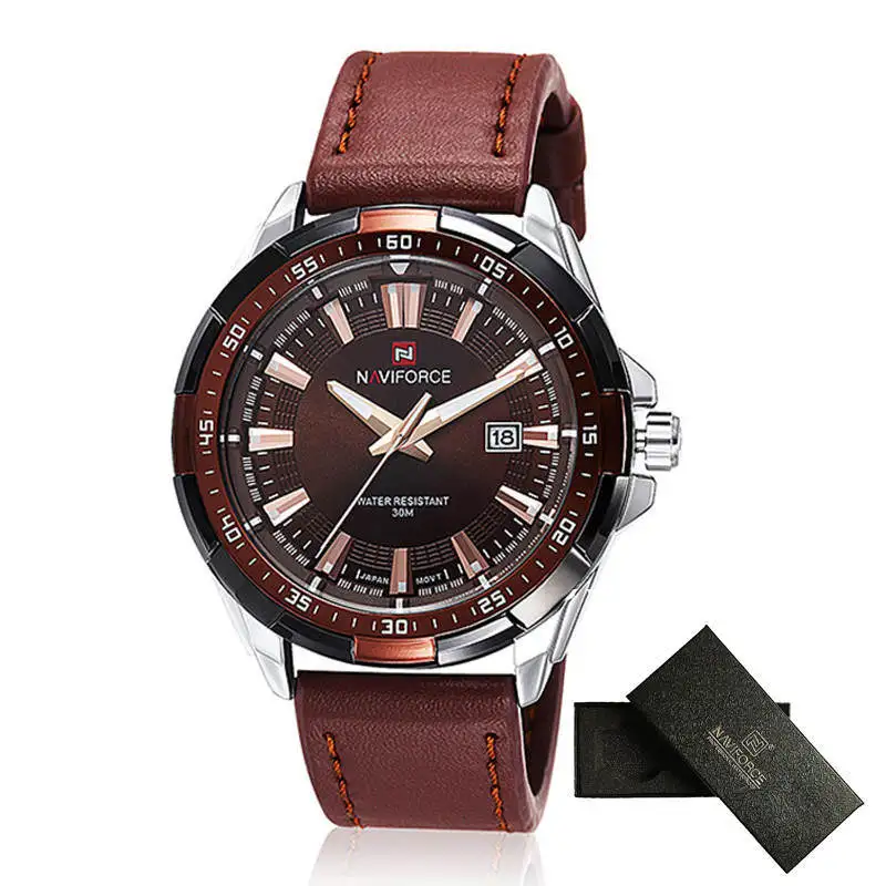 Top Trends: NAVIFORCE Mens Watches Top Brand Luxury Sport Men Watch Waterproof Leather Quartz Military Clock Relogio Masculino Saat Shoppable Styles