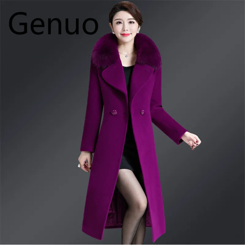 Top Trends: Woolen Coat Elegant Women Winter Thick Slim Big Size Faux Fur Collar Jacket Streetwear Korean Style Double Breasted Overcoat 5XL Shoppable Styles