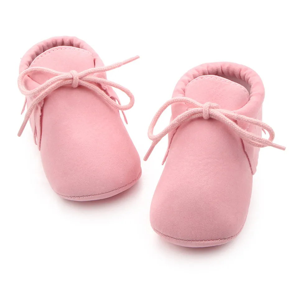 Top Trends: 9 Color New Suede PU Leather Baby Shoes Baby Girls Boys Tassel Shoes For Newborn Baby Lace-up Indoor Casual Sneaker For 0-18M Shoppable Styles - Image 3