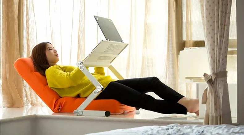 Description Picture 2 of itemSimple  fashion desk lazy notebook computer desk on bed table  can mobile aluminum alloy folding  free shipping