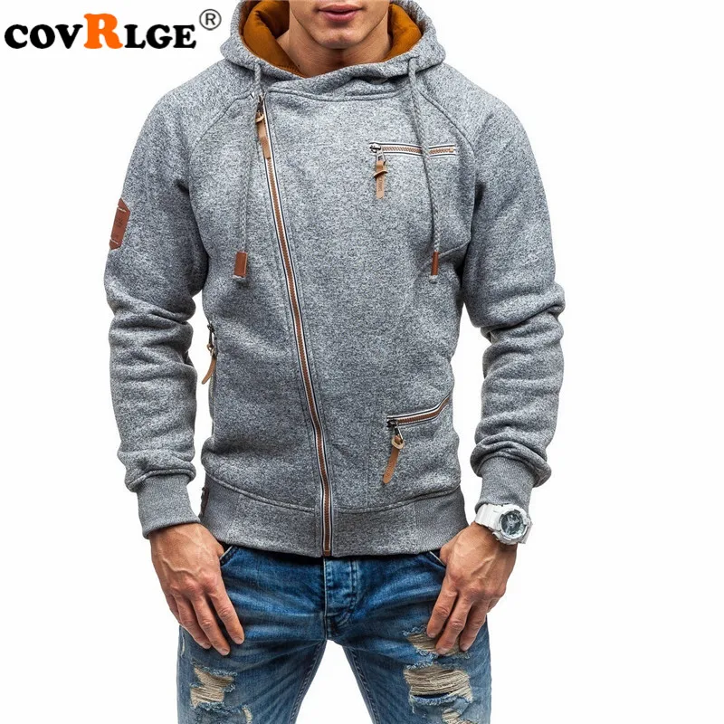 Top Trends: Covrlge Hoodies Men Autumn Casual Solid Zipper Long Sleeve Hoodie Sweatshirt Top Outwear Sudaderas Para Hombre MWW151 Shoppable Styles